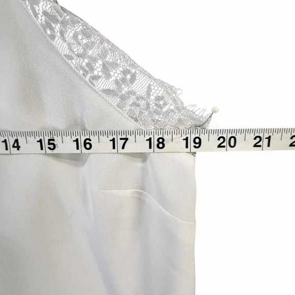 Halogen Lace Trim Cami Top Womens L‎ White Lace Trim Feminine Flirty Coquette - Picture 6 of 11